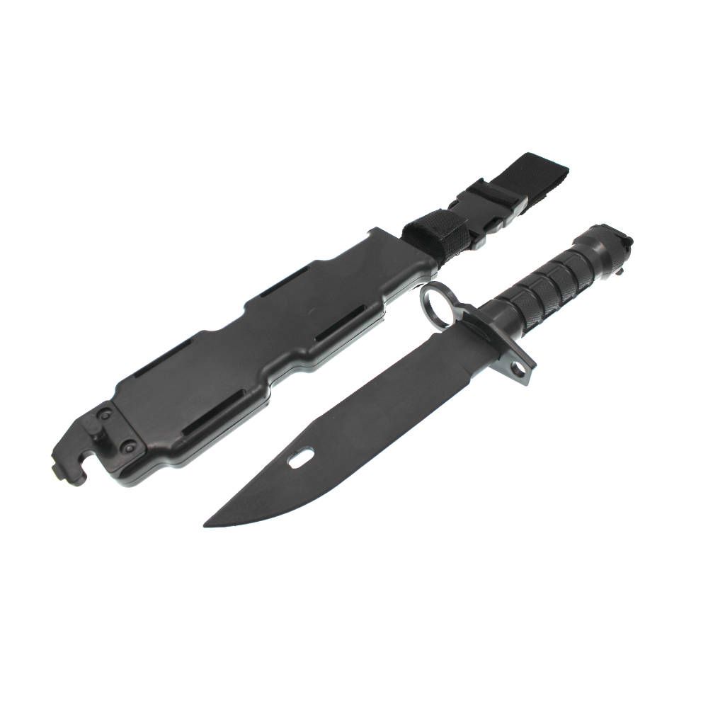 Couteau/baonnette factice avec tui pour ceinture - Noir