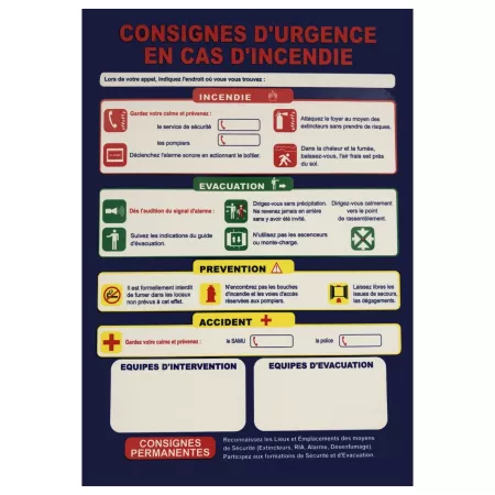 Panneau consignes Incendie | Aquiserv