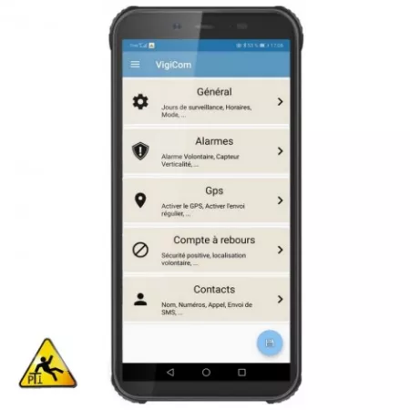Mobile GSM d'Urgence PTI/DATI + GPS robuste & IP68