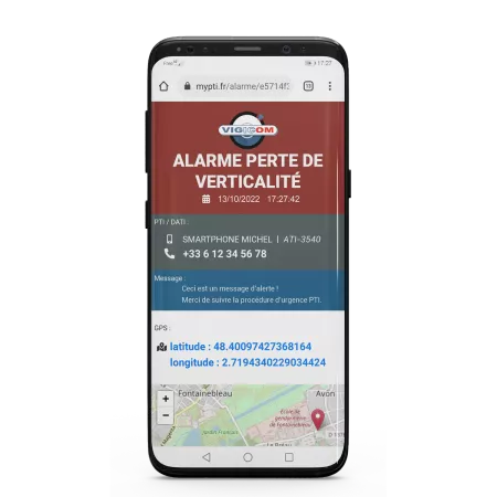 PTI mobile app pour smartphone Android