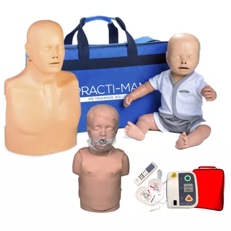 3 Mannequins formation RCP économique + défibrillateur