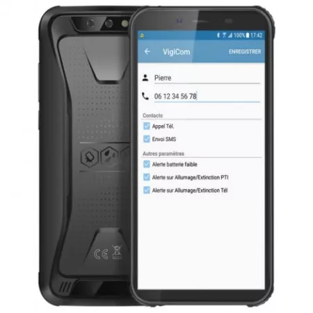 Mobile GSM d'Urgence PTI/DATI + GPS robuste & IP68