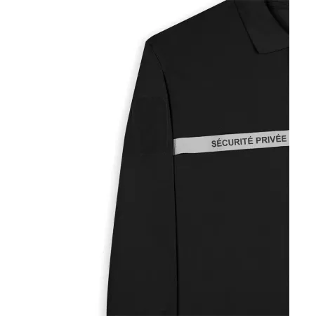 Polo noir ML bande grise SECURITE PRIVEE - GK Polo noir ML bande grise SECURITE PRIVEE - GK