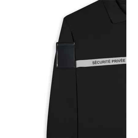 Polo noir ML bande grise SECURITE PRIVEE - GK Polo noir ML bande grise SECURITE PRIVEE - GK