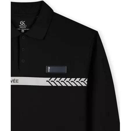 Polo noir ML bande grise SECURITE PRIVEE - GK Polo noir ML bande grise SECURITE PRIVEE - GK