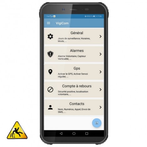 Mobile GSM d'Urgence PTI/DATI Tactile / GPS / Robuste /  IP68