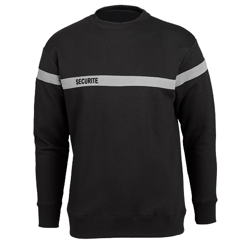 Sweat SECURITE noir bande grise