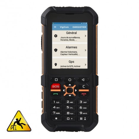 Mobile GSM d'urgence PTI/DATI Clavier / GPS / Robuste  / IP69 