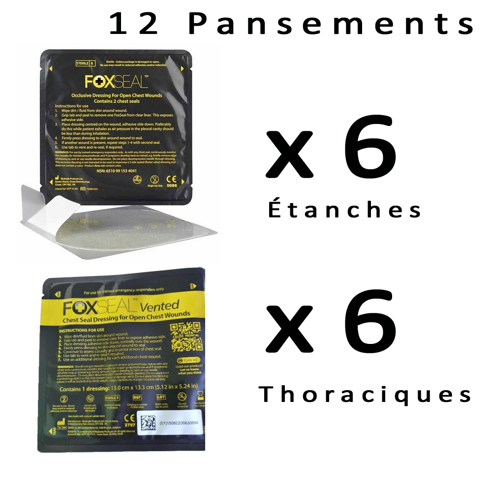 Pack de 12 Pansements 6 thoraciques  + 6 tanches 