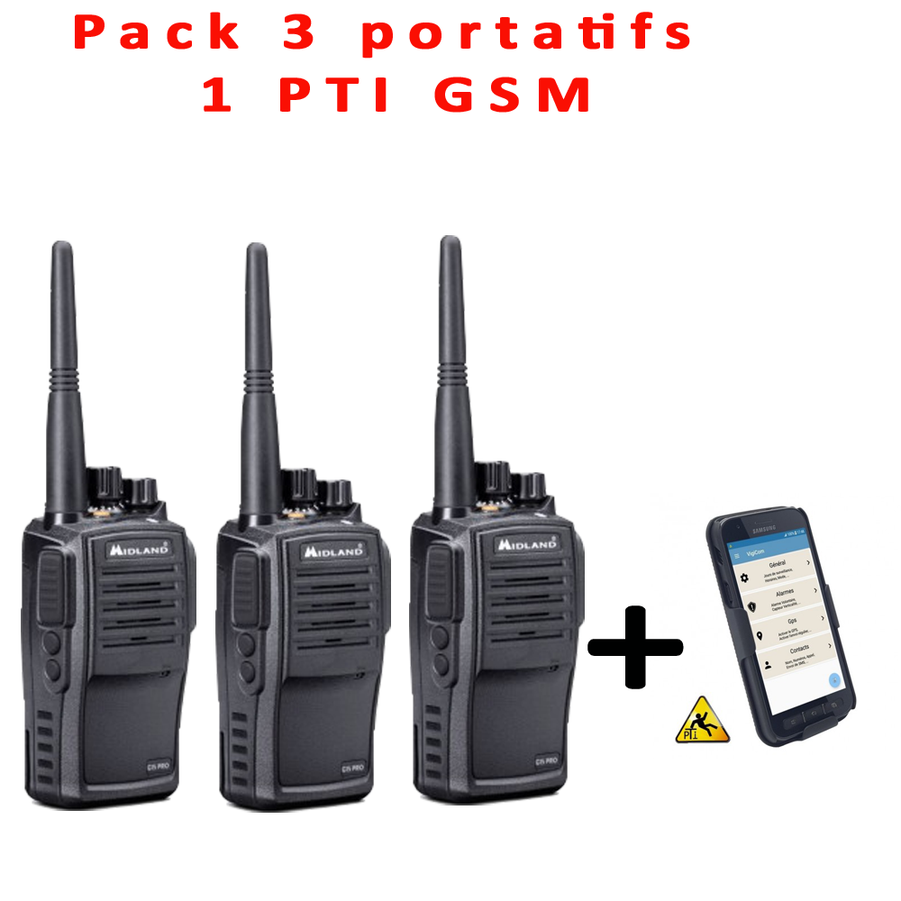 Pack 3 portatifs G15 PRO + 1 PTI GSM