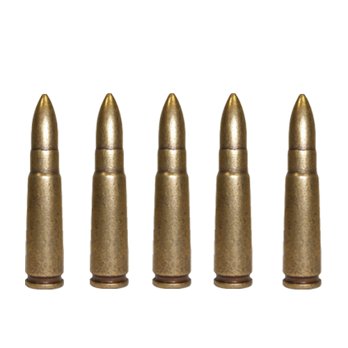 Pack de 5 balles factices calibre 7.62mm.